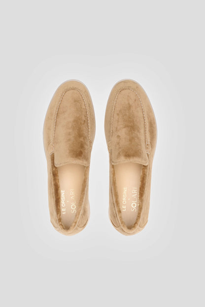 Vegan Velvet Loafer Taupe