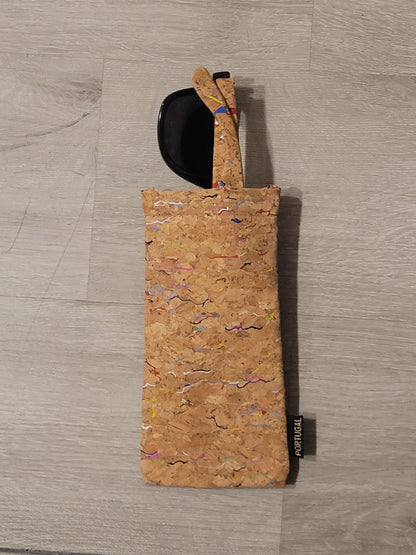 Cork Soft Sunglasses Pouch Squeeze Top Portable Glasses Cases
