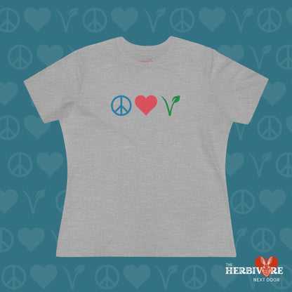 Peace Love Vegan - Women's Style T-Shirt - Vegan America