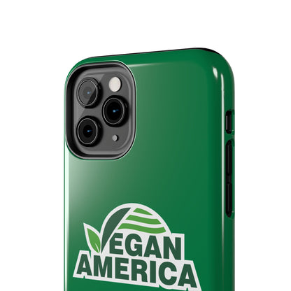 Vegan America Tough Phone Case — Green Protective Vegan Pride Cover - Vegan America