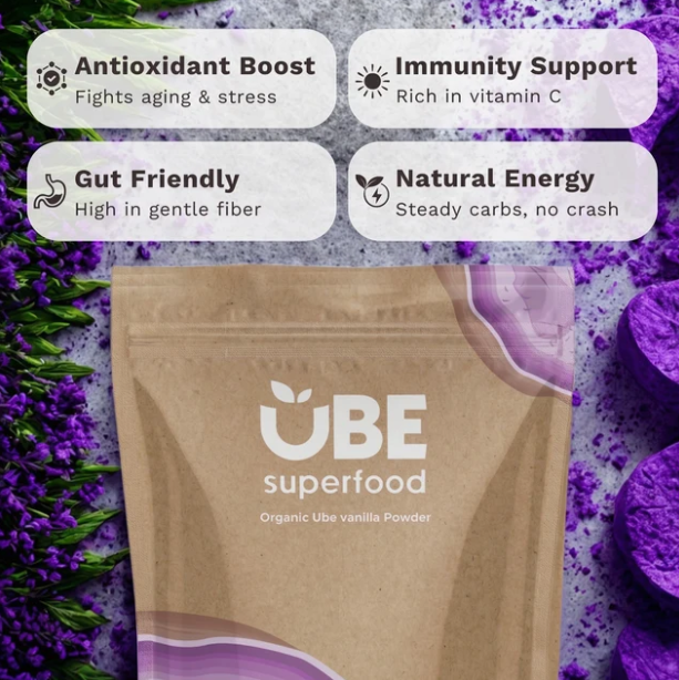 Organic Ube Powder – Authentic Purple Yam for Lattes, Baking (USDA Organic, Vegan)