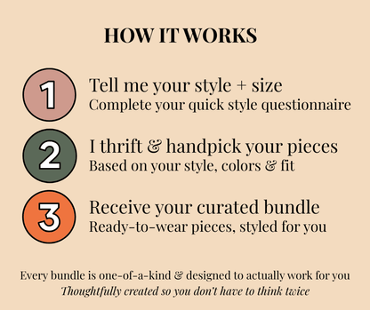 Personalized Thrift Outfit Bundle (2 - 3 Pieces) | Styled for You | Sustainable Fashion Gift - Vegan America