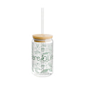 Bare Life’s Eco-Chic 16oz. Glass Tumbler with Straw and Bamboo Lid - Vegan America