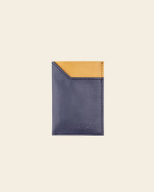 Waterproof slim card holder - Blue/Camel