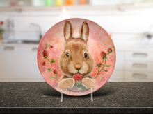 Personalized Kids Plate & Bowl with Bunny & Strawberry – Whimsical Tableware for Children