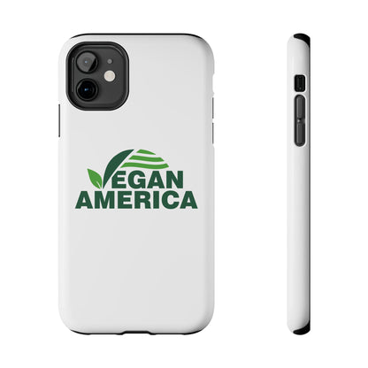 Vegan America Tough Phone Case — Eco - Friendly Plant Logo Protective Cover - Vegan America