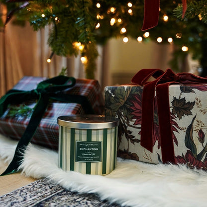 Festive 3 - Wick Spruce & Fir 16oz Candle - Vegan America