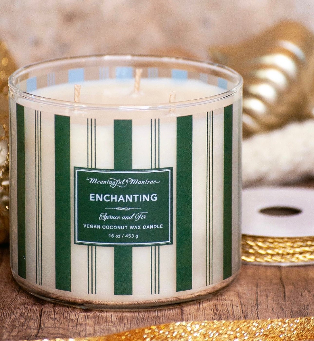 Festive 3 - Wick Spruce & Fir 16oz Candle - Vegan America