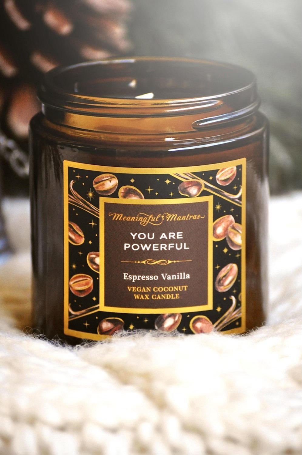 You Are Powerful Espresso Vanilla Mini Candle - Vegan America