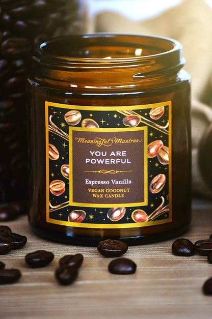 You Are Powerful Espresso Vanilla Mini Candle - Vegan America