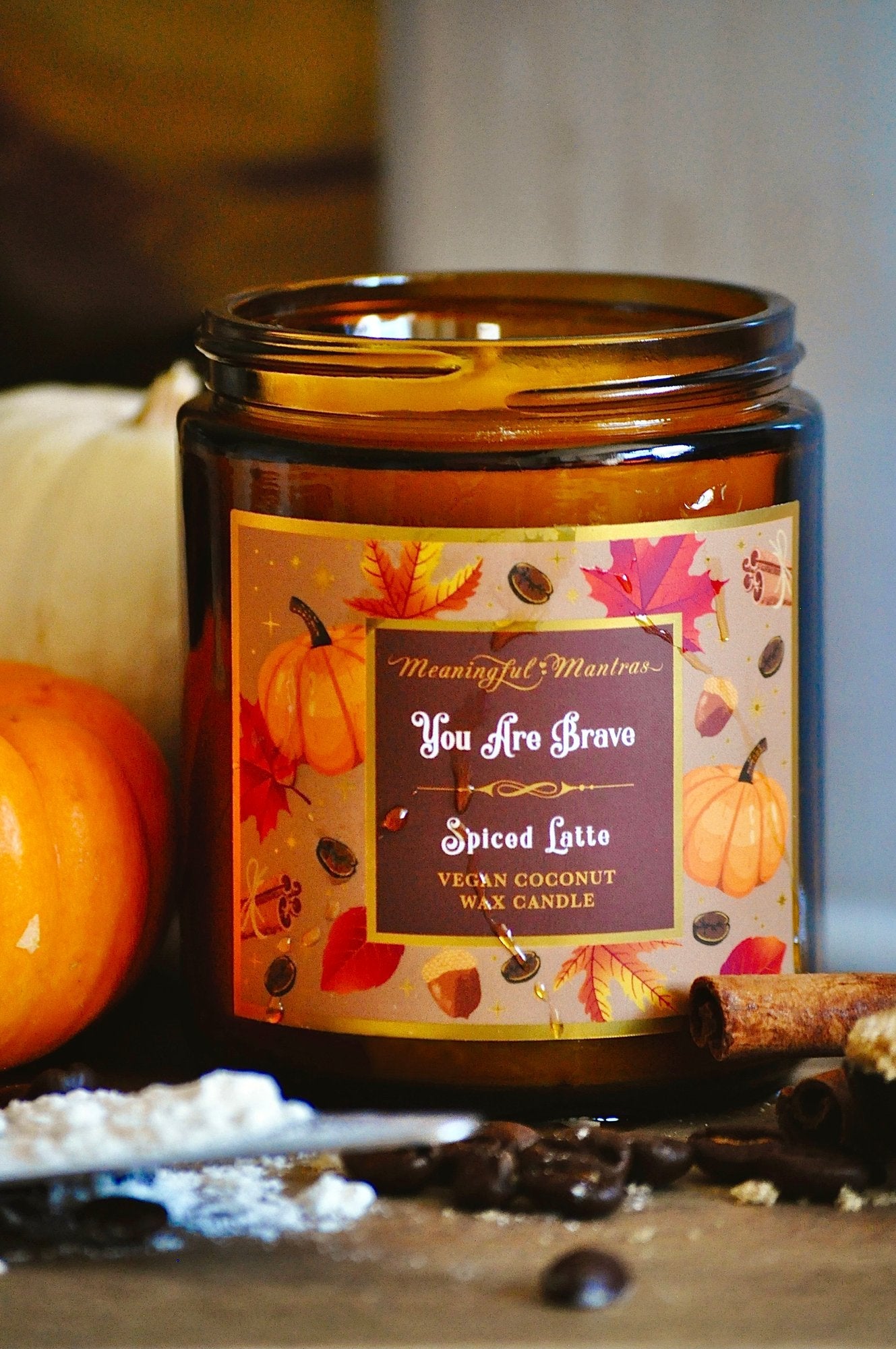 You Are Brave Spiced Latte Candle - Vegan America