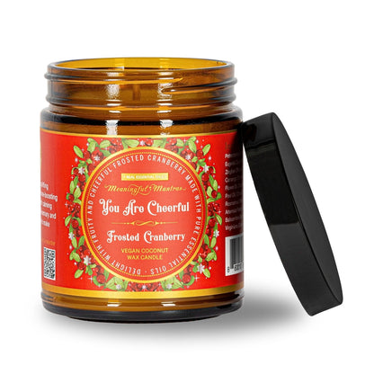 You Are Cheerful Frosted Cranberry Candle - Vegan America