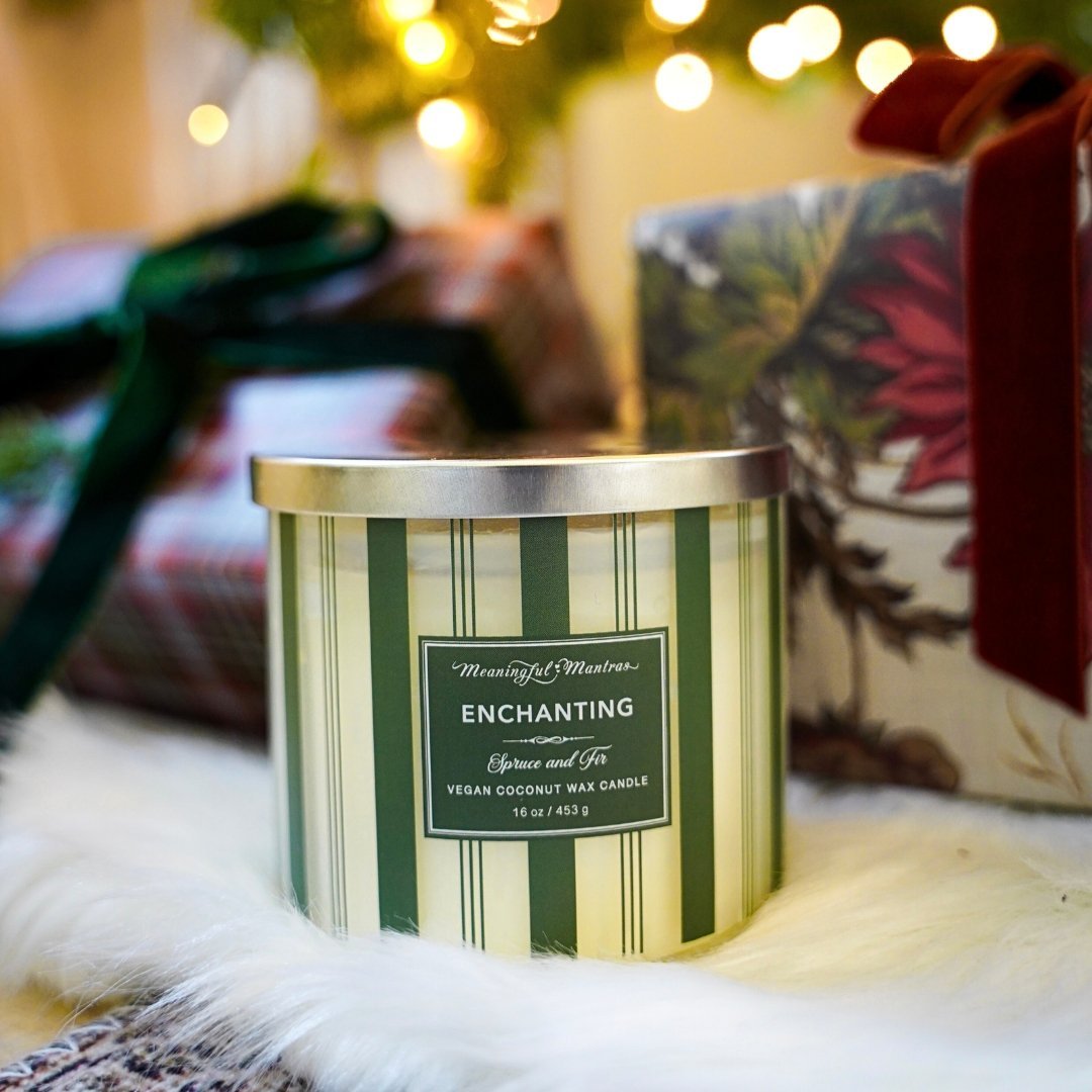 Festive 3 - Wick Spruce & Fir 16oz Candle - Vegan America