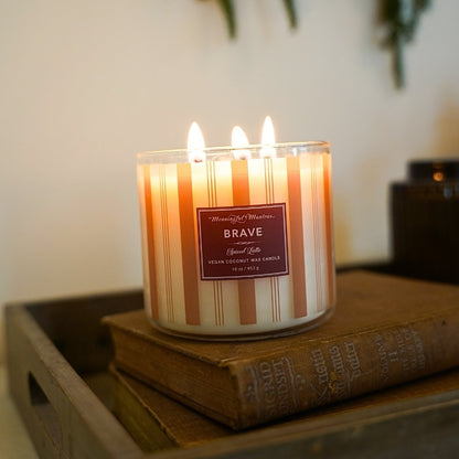 Festive 3 - Wick Spiced Latte 16oz Candle - Vegan America