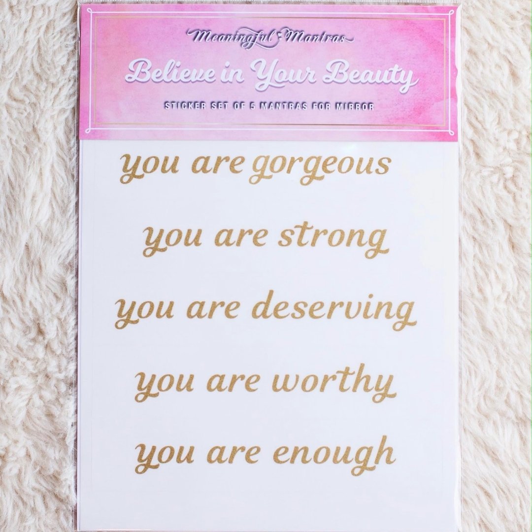 Believe In Your Beauty Peel & Stick Mirror Decals - Vegan America