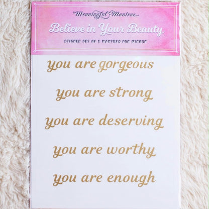 Believe In Your Beauty Peel & Stick Mirror Decals - Vegan America