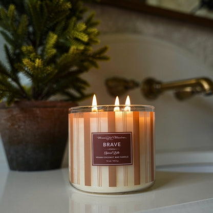 Festive 3 - Wick Spiced Latte 16oz Candle - Vegan America