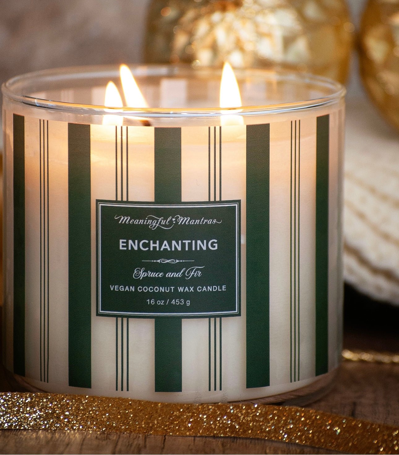 Festive 3 - Wick Spruce & Fir 16oz Candle - Vegan America