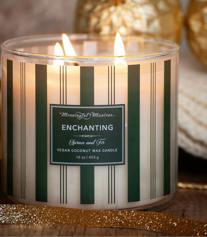 Festive 3 - Wick Spruce & Fir 16oz Candle - Vegan America