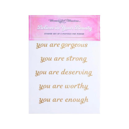 Believe In Your Beauty Peel & Stick Mirror Decals - Vegan America