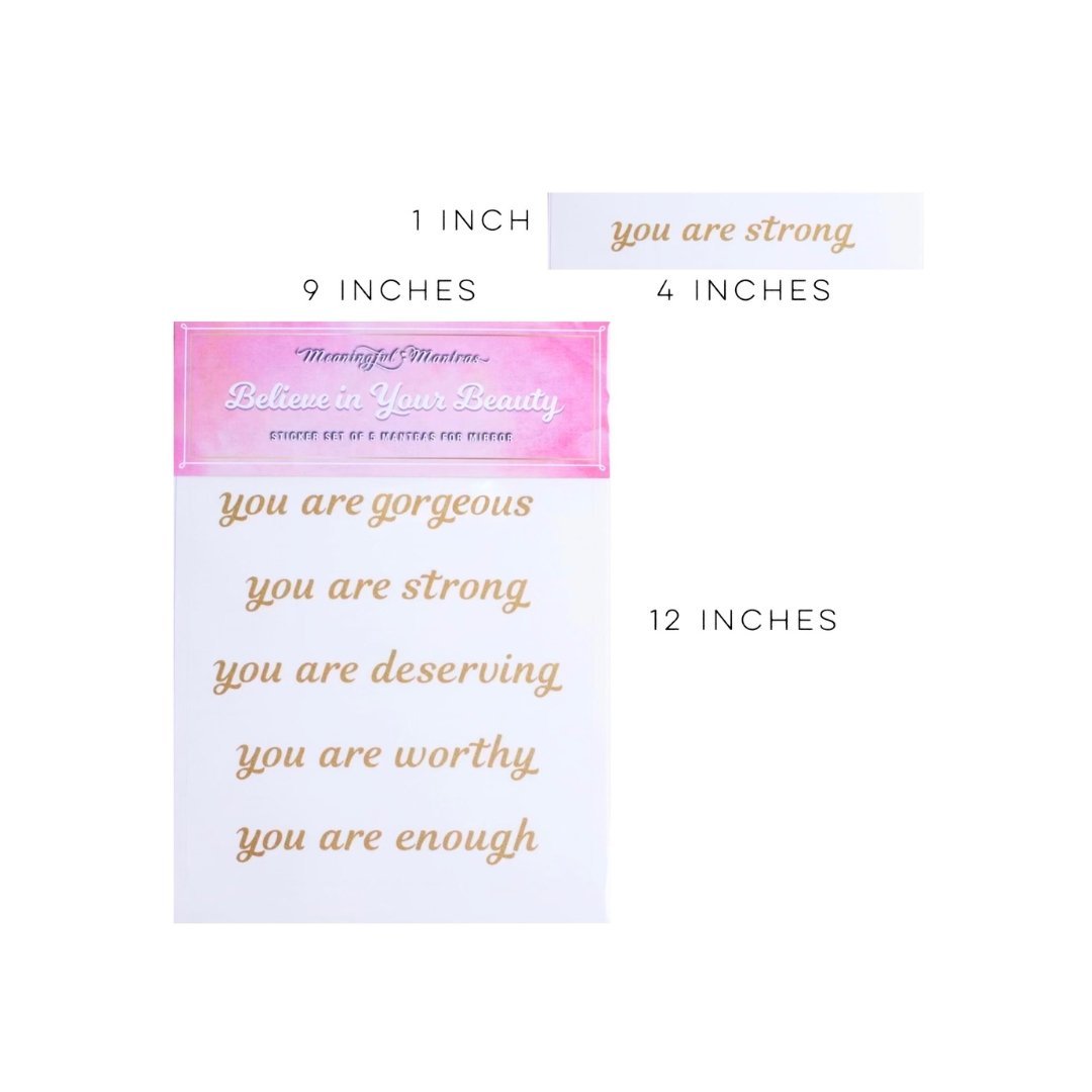 Believe In Your Beauty Peel & Stick Mirror Decals - Vegan America