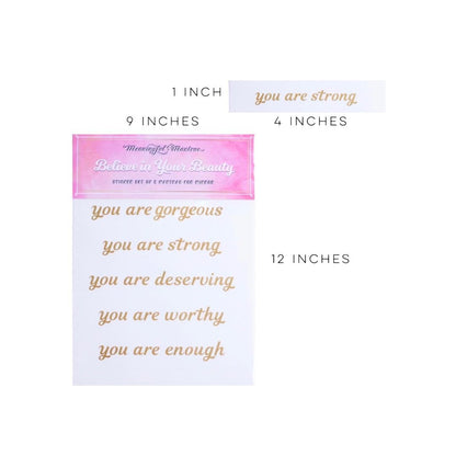 Believe In Your Beauty Peel & Stick Mirror Decals - Vegan America