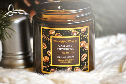 You Are Powerful Espresso Vanilla Mini Candle - Vegan America