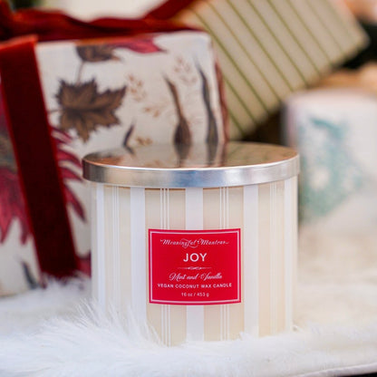 Festive 3-Wick Mint Vanilla 16oz Candle