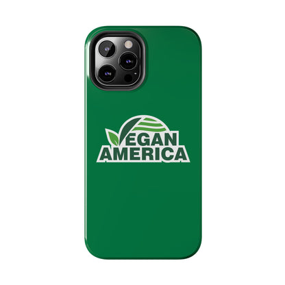 Vegan America Tough Phone Case — Green Protective Vegan Pride Cover - Vegan America