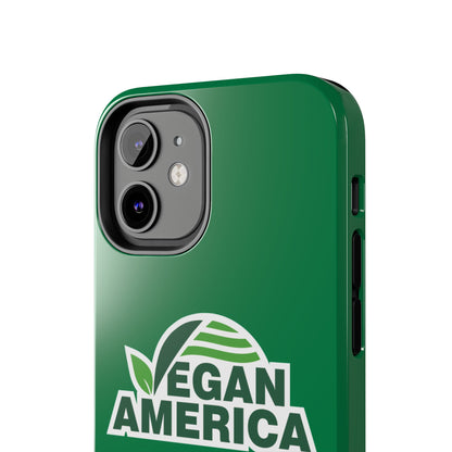 Vegan America Tough Phone Case — Green Protective Vegan Pride Cover - Vegan America