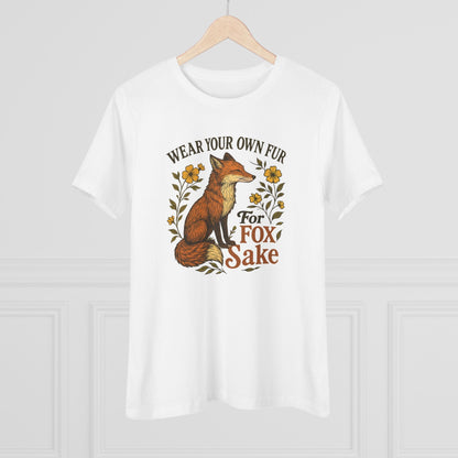 "Wear Your Own Fur For Fox Sake" Vintage Fox Graphic T-Shirt - Vegan America