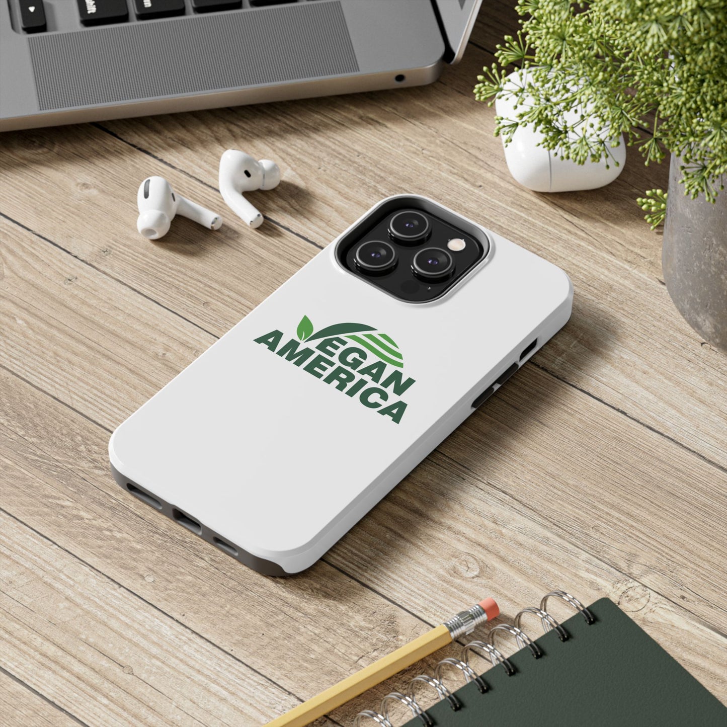 Vegan America Tough Phone Case — Eco - Friendly Plant Logo Protective Cover - Vegan America