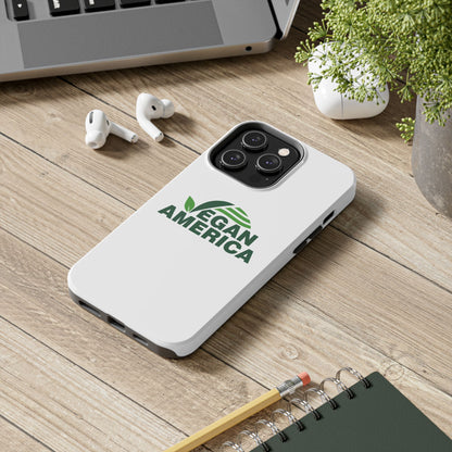 Vegan America Tough Phone Case — Eco - Friendly Plant Logo Protective Cover - Vegan America