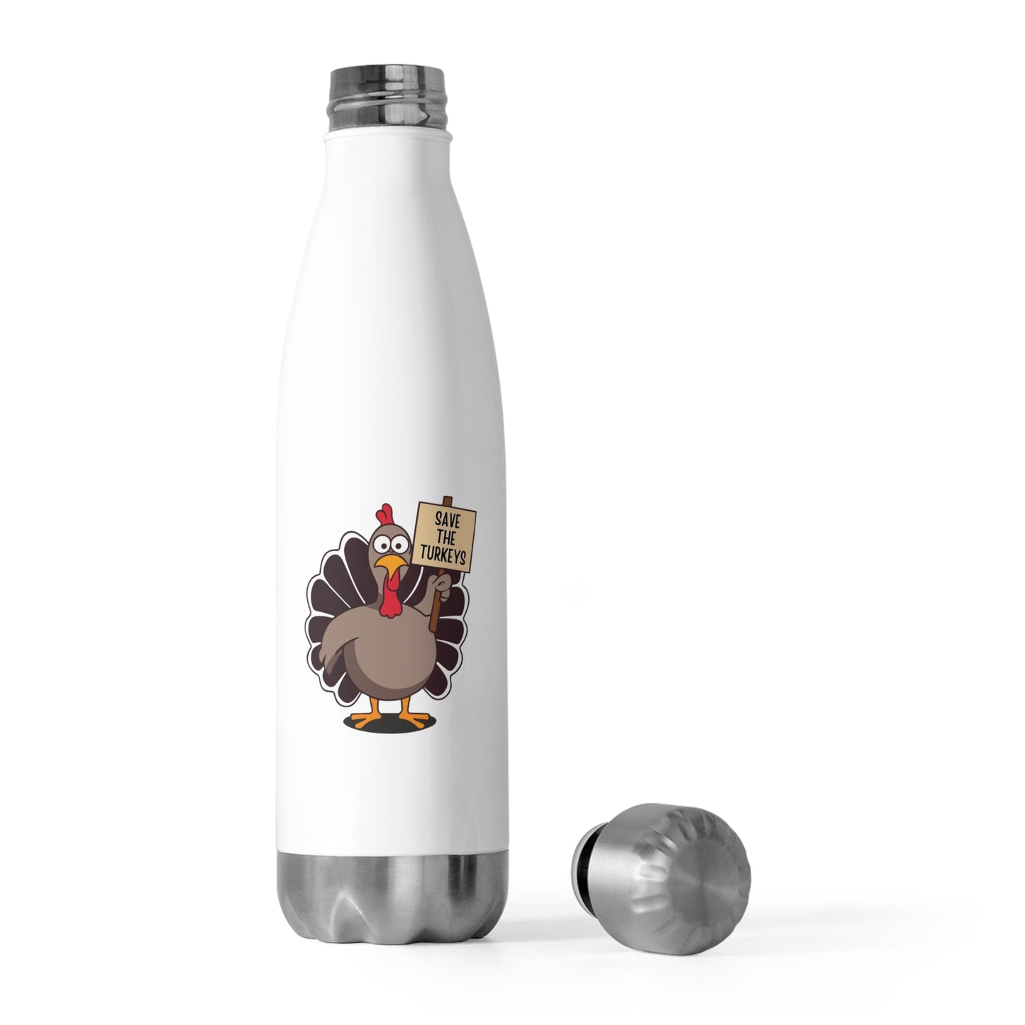 Save the Turkeys - 20oz Insulated Water Bottle - Vegan America