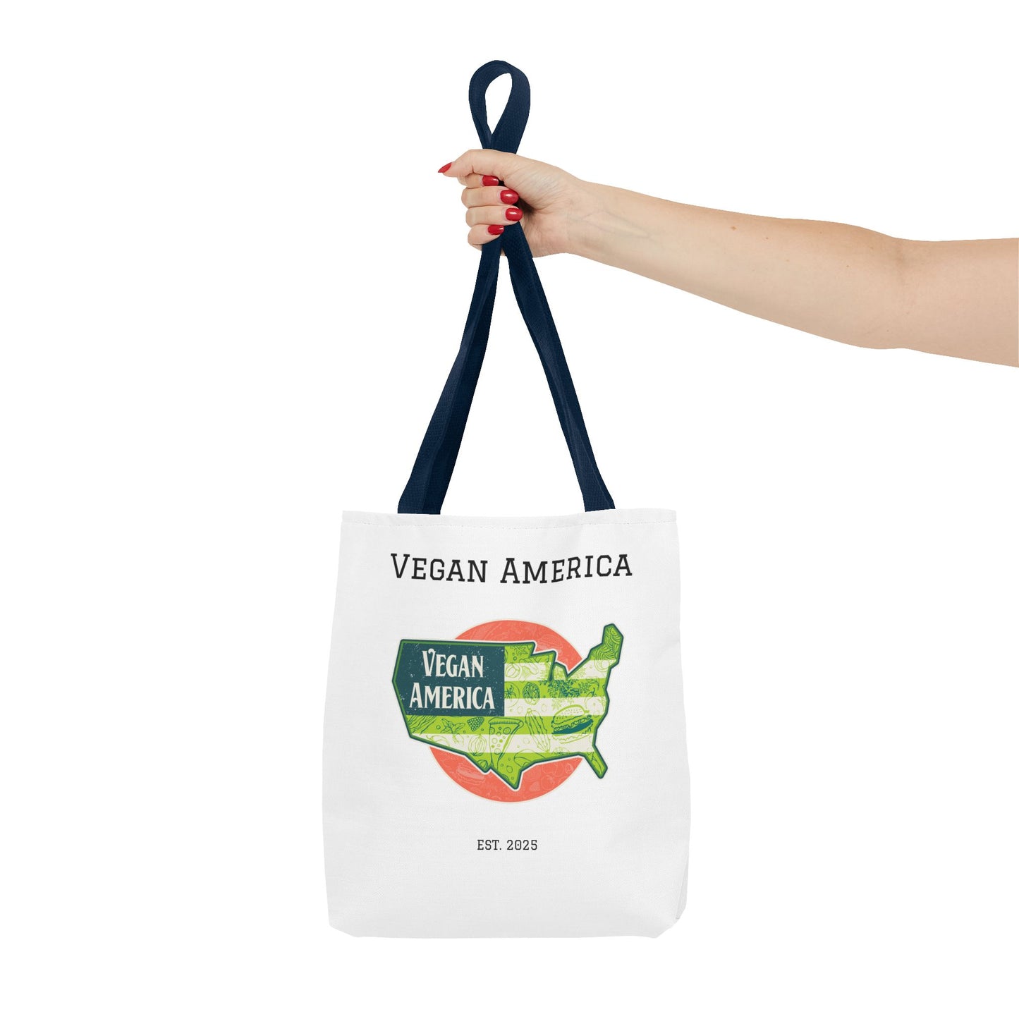 Vegan America Tote Bag - Eco-Friendly Reusable Shopping Bag, Perfect Gift for Plant Lovers, Earth Day, and Everyday Use
