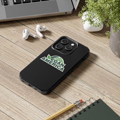 Vegan America Tough Phone Case — Green Leaf Vegan Pride Protective Cover - Vegan America