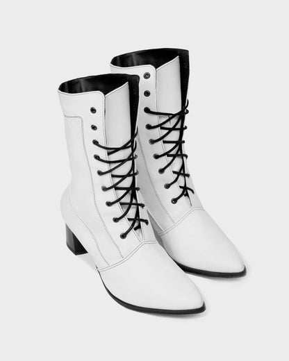 High Boots White cactus leather boots - Vegan America