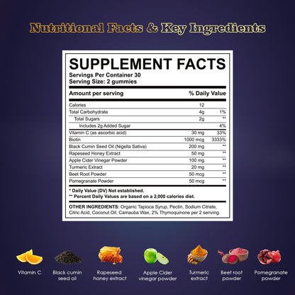 Total Body Wellness: Immune Support, Digestive Health, Energy & Multivitamins, Black Seed Oil, Sea Moss, Shilajit & Omega 3 Gummies, 4 - Pack - Vegan America