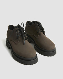 Chunky Derbs No 2 Chocolate suede brown - Vegan America