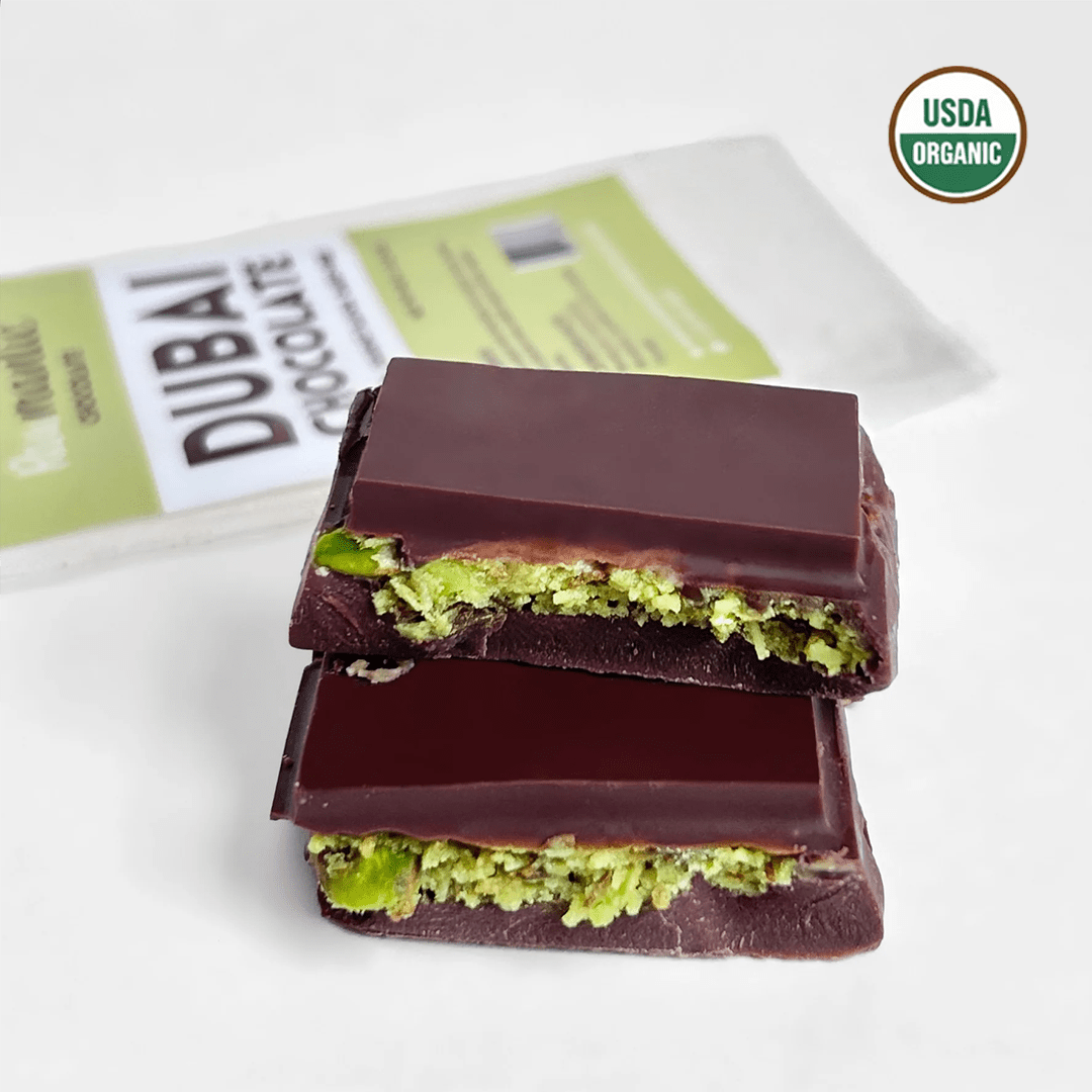 Dubai Chocolate knafeh Pistachio Chocolate Bar. 2.3oz/90g - Vegan America
