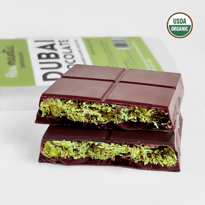 Dubai Chocolate knafeh Pistachio Chocolate Bar.190g/6.7oz - Vegan America