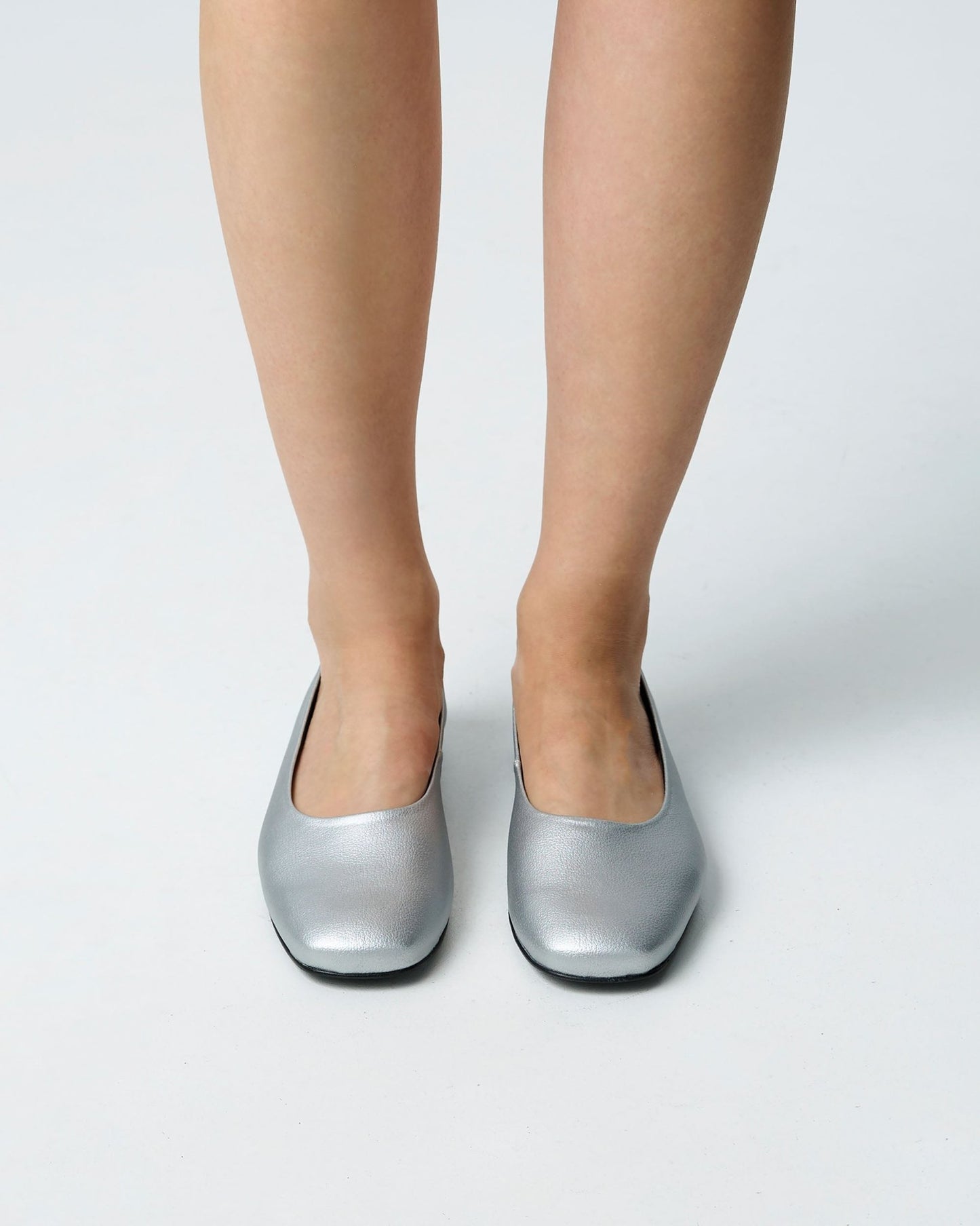 Silver Diana Pumps ballerinas with a square - cut shape - Vegan America