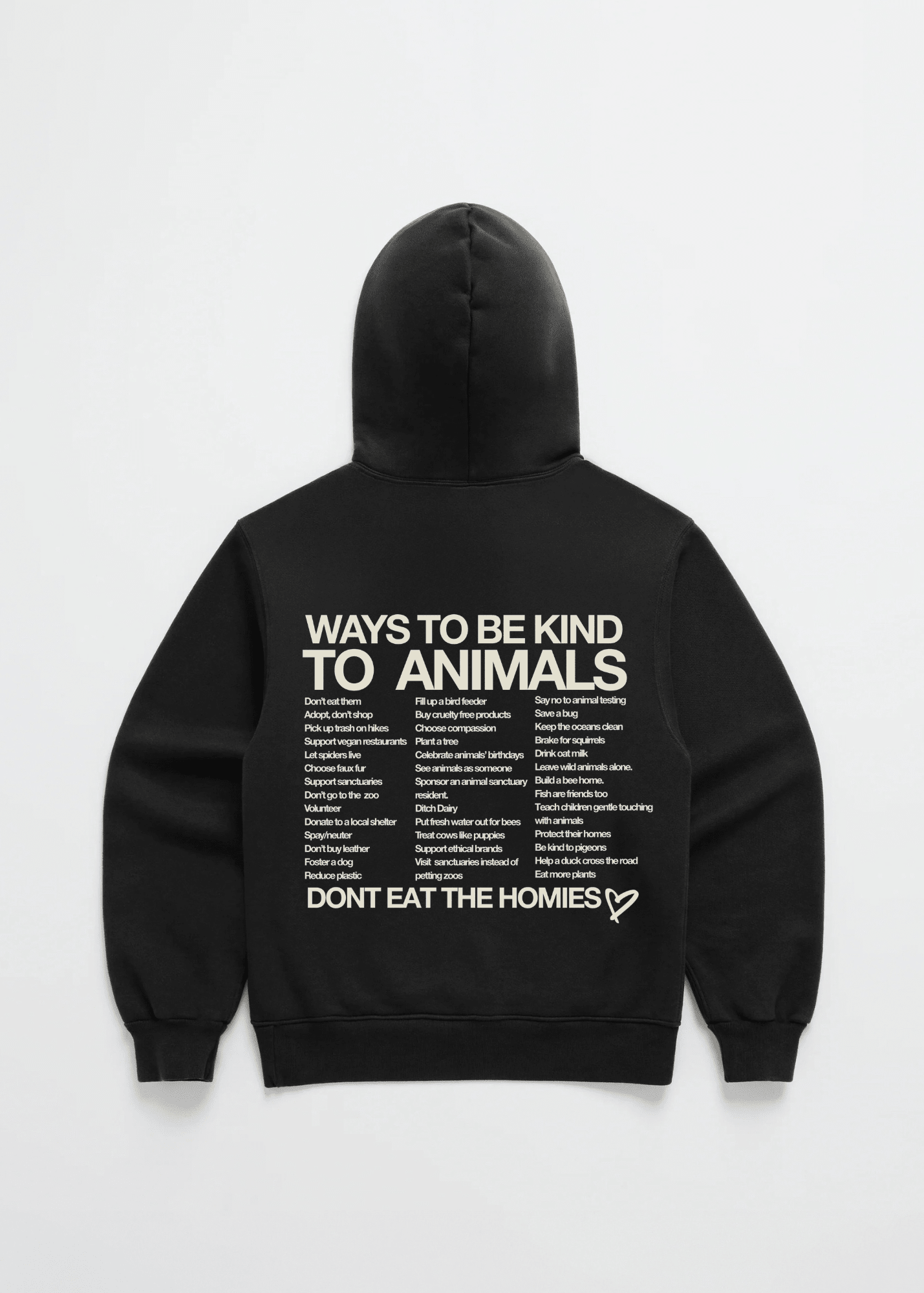 WAYS TO BE KIND TO ANIMALS HOODIE - Vegan America