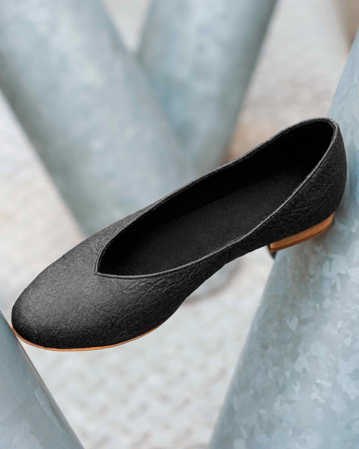 Pumps Black Pina ballerinas made of Pinatex - outlet - Vegan America