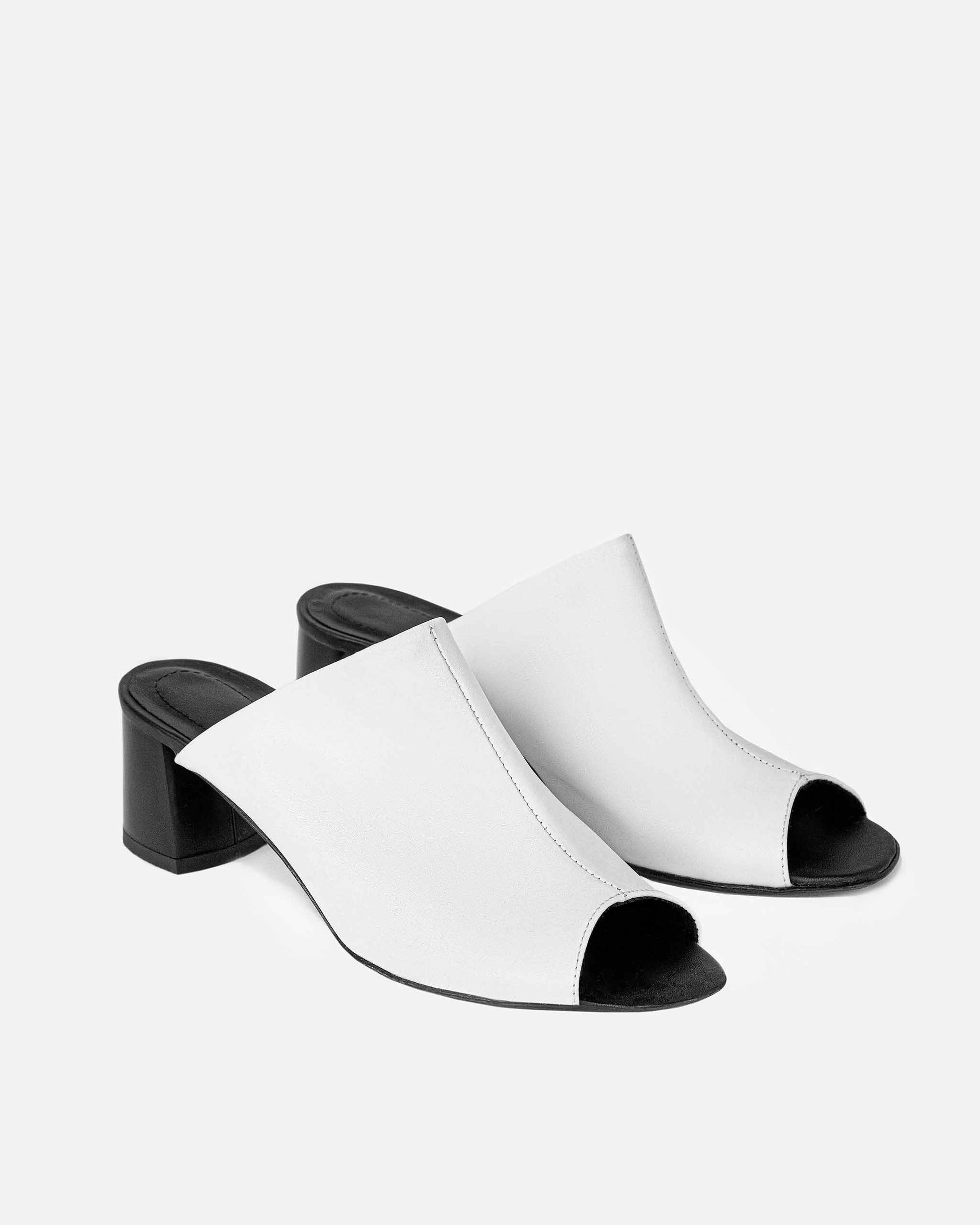 Uptown White Nopal cactus leather sandals - Vegan America