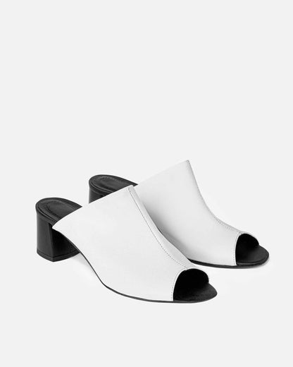 Uptown White Nopal cactus leather sandals - Vegan America
