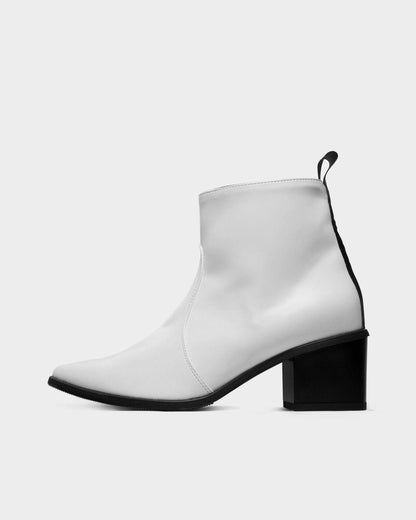 Swan No.1 White Nopal cactus leather boots - outlet - Vegan America