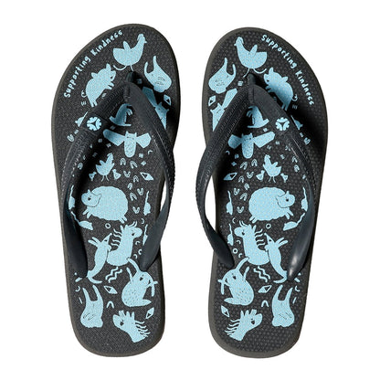 Natural Rubber Thongs, Charcoal, Edgars Mission - Vegan America