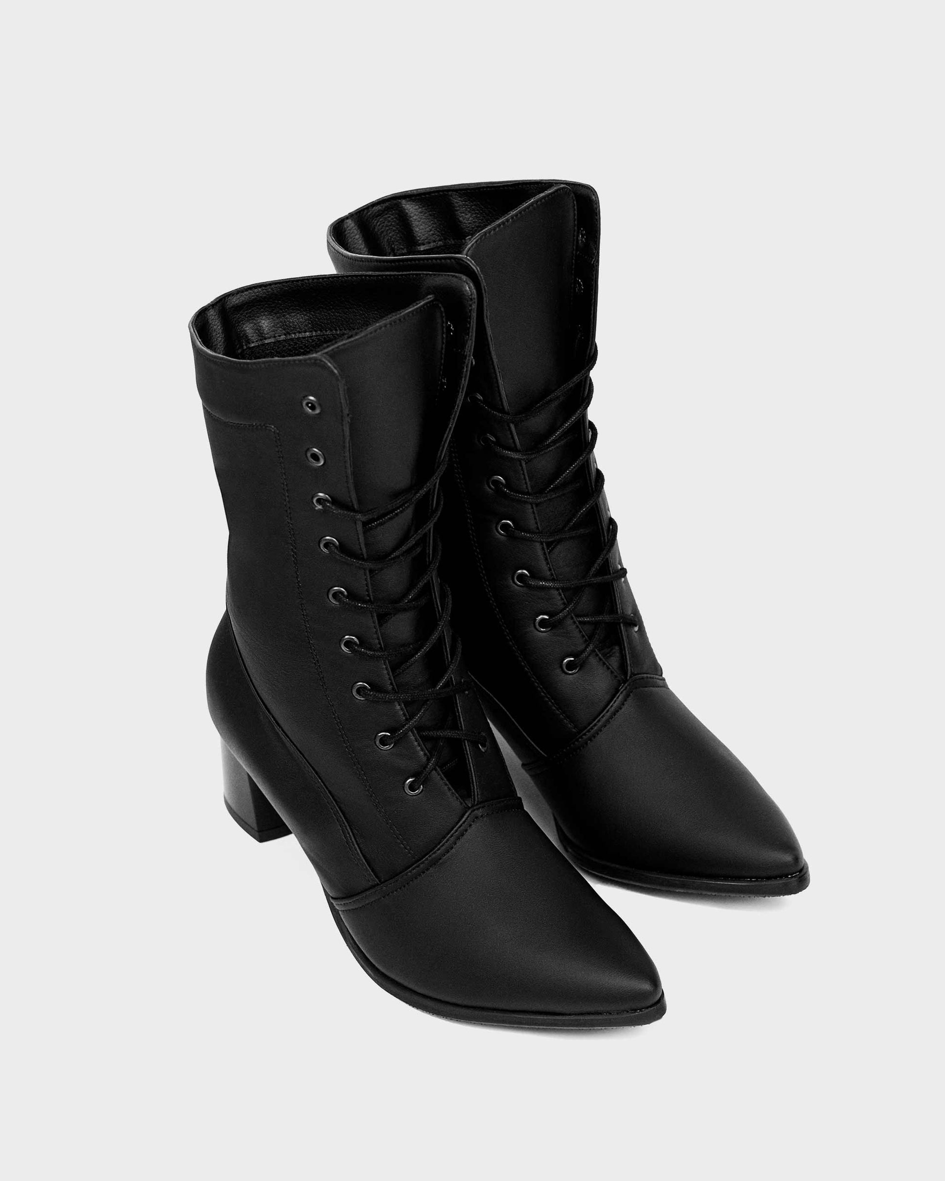 High Boots Black cactus leather boots - Vegan America