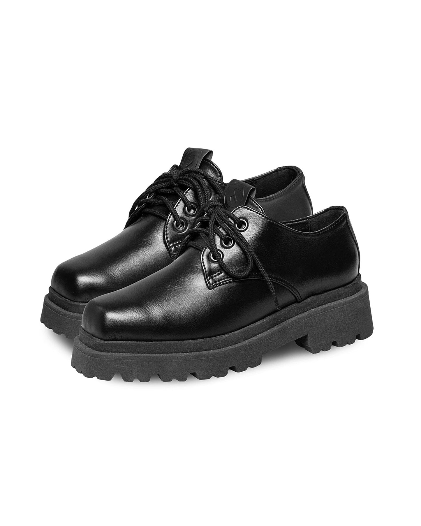 Sienna Squared Derbs Black made of Vegea grape leather - Vegan America